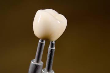 dental crown on a dental instrument